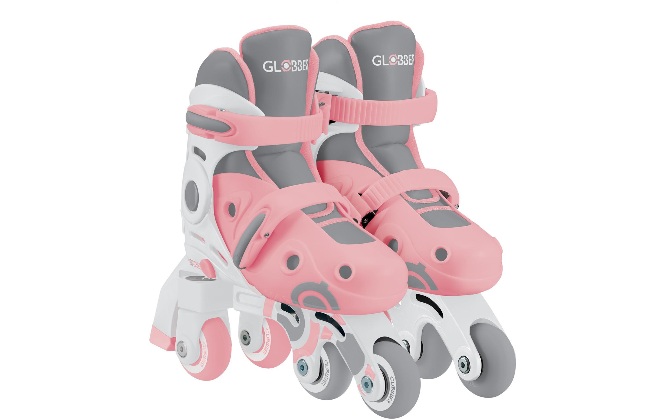 Inline-Skates 2 in 1 Gr. 30-33, Pastel PinkAnpassbare Skates
