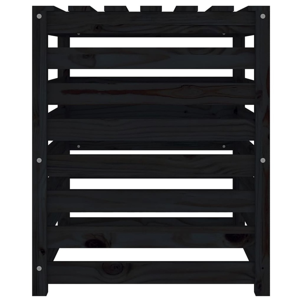 Composteur noir 63,5x63,5x77,5 cm bois massif de pin