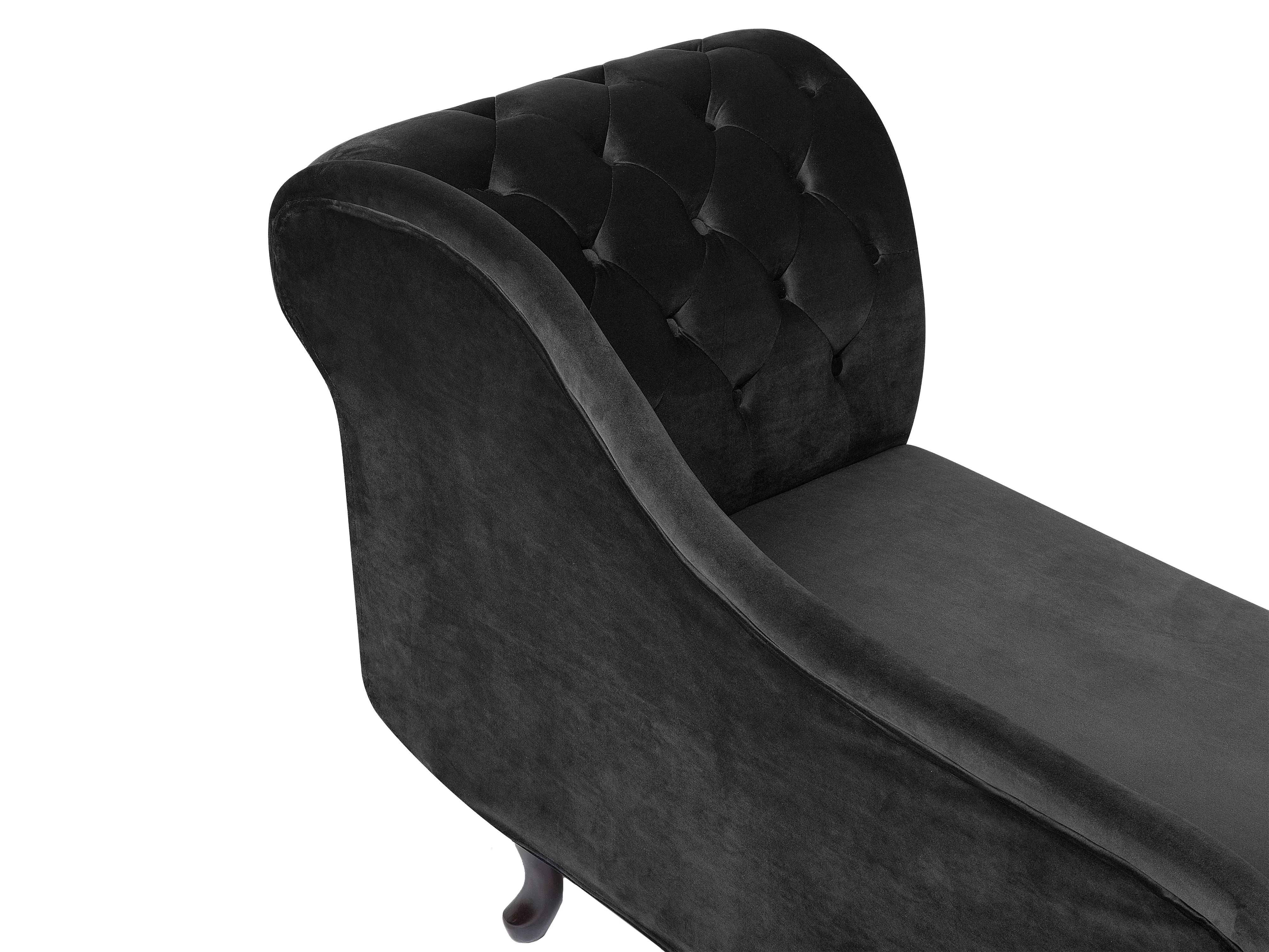 Rechtszijdige chaise longue NIMES Fluweel Zwart