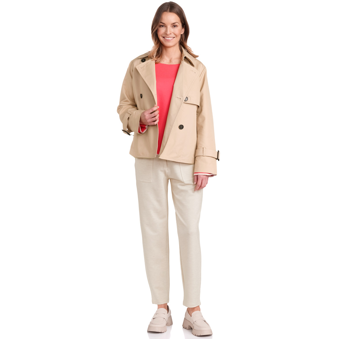 Gina Benotti Damen Trenchcoat mit Einschubtaschen beige