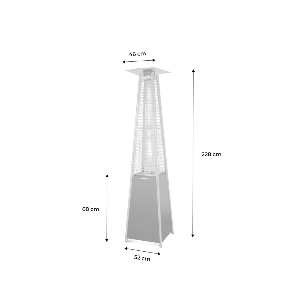 Lot de 2 chauffages d'extérieur - sweden - parasols chauffants gaz pyramide. Design. Véritable flamme. Roulettes incluses