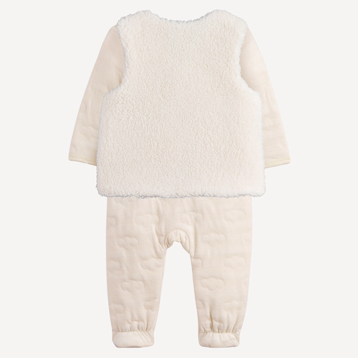COLEÇÕES LA REDOUTE<br>Conjunto de pijama e colete de sherpa para bebês