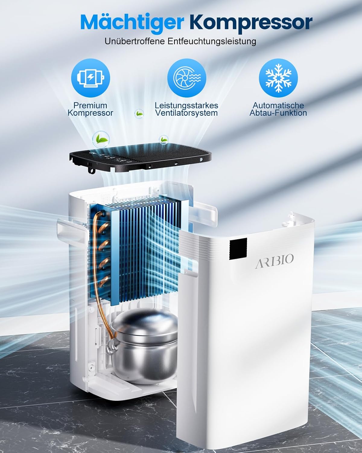 Luftentfeuchter Elektrisch, 30L/Tag Leistungsstarker Entfeuchter mit LED Anzeige,Timer, Wäschetrocknung, Raumgröße ca 300m³/100㎡, Gegen Feuchtigkeit & Schimmel in Keller, Badezimmer & Wohnung