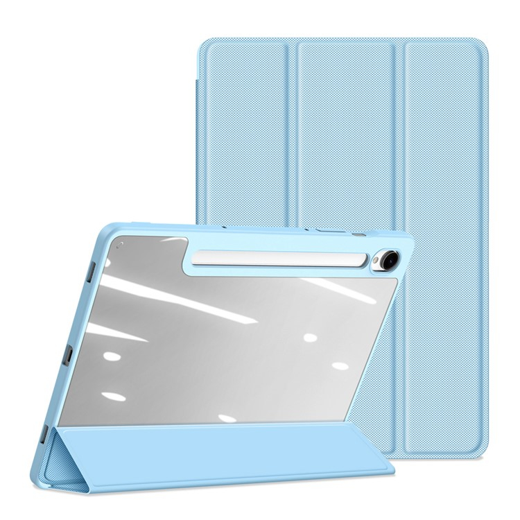 Samsung Galaxy Tab S9 Leder Tasche Smart Cover Schutzhülle   S-Pen Halter - Blau