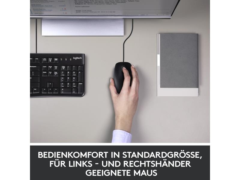 Logitech Tastatur-Maus-Set MK120 USB-kabelgebundene Tastatur und Maus