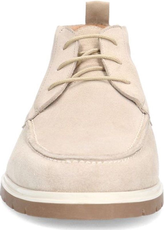 Manfield - Veterboots - Beige - Suède - Vetersluiting - Profielzool