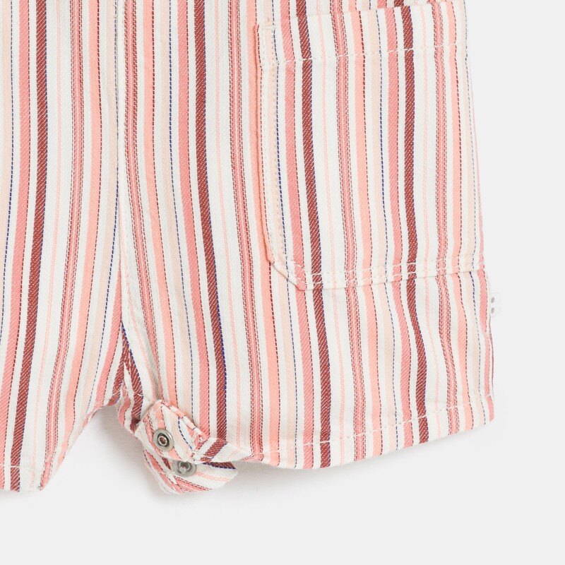 Salopette courte rayée rose bébé filles Rose