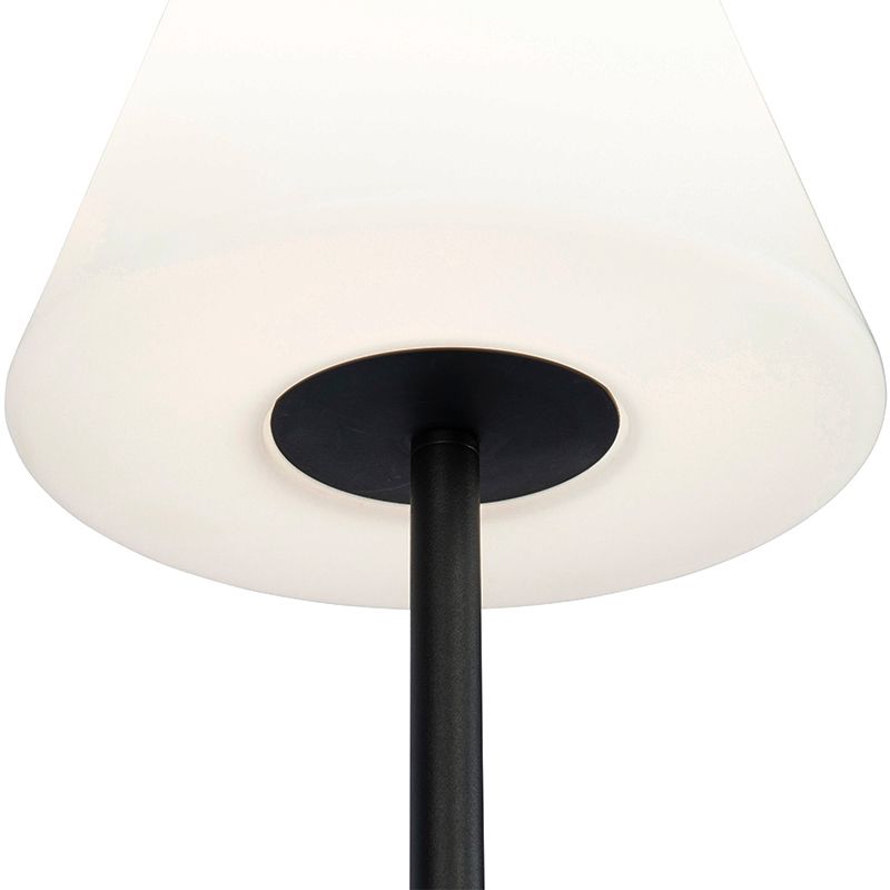 Buiten vloerlamp zwart met witte kap IP65 25 cm - Virginia