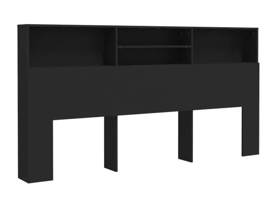 Armoire de tête de lit Noir 200x19x103,5 cm