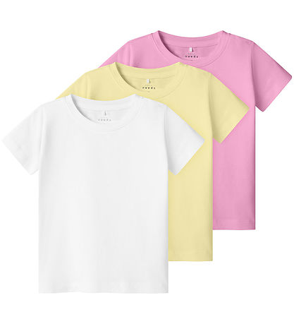 Name It T-Shirt - NmfVibbi - 3er-Pack - Pastel Yellow/Pink Zucke