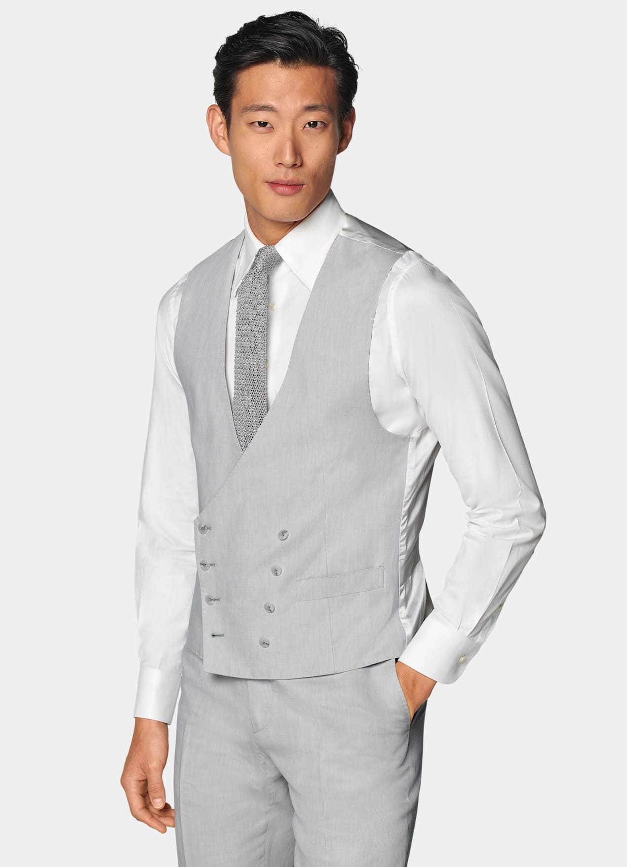 Gilet de costume gris clair