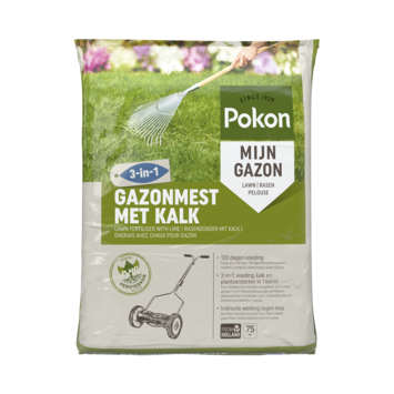 Pokon gazonmest met kalk 5 kg voor 75 m²