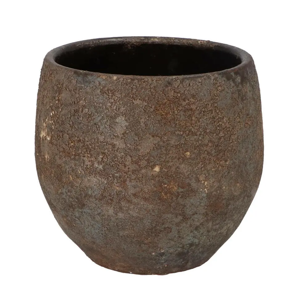 DK Design Bloempot model Maya - roestbruin - D18xH20 cm - rustiek