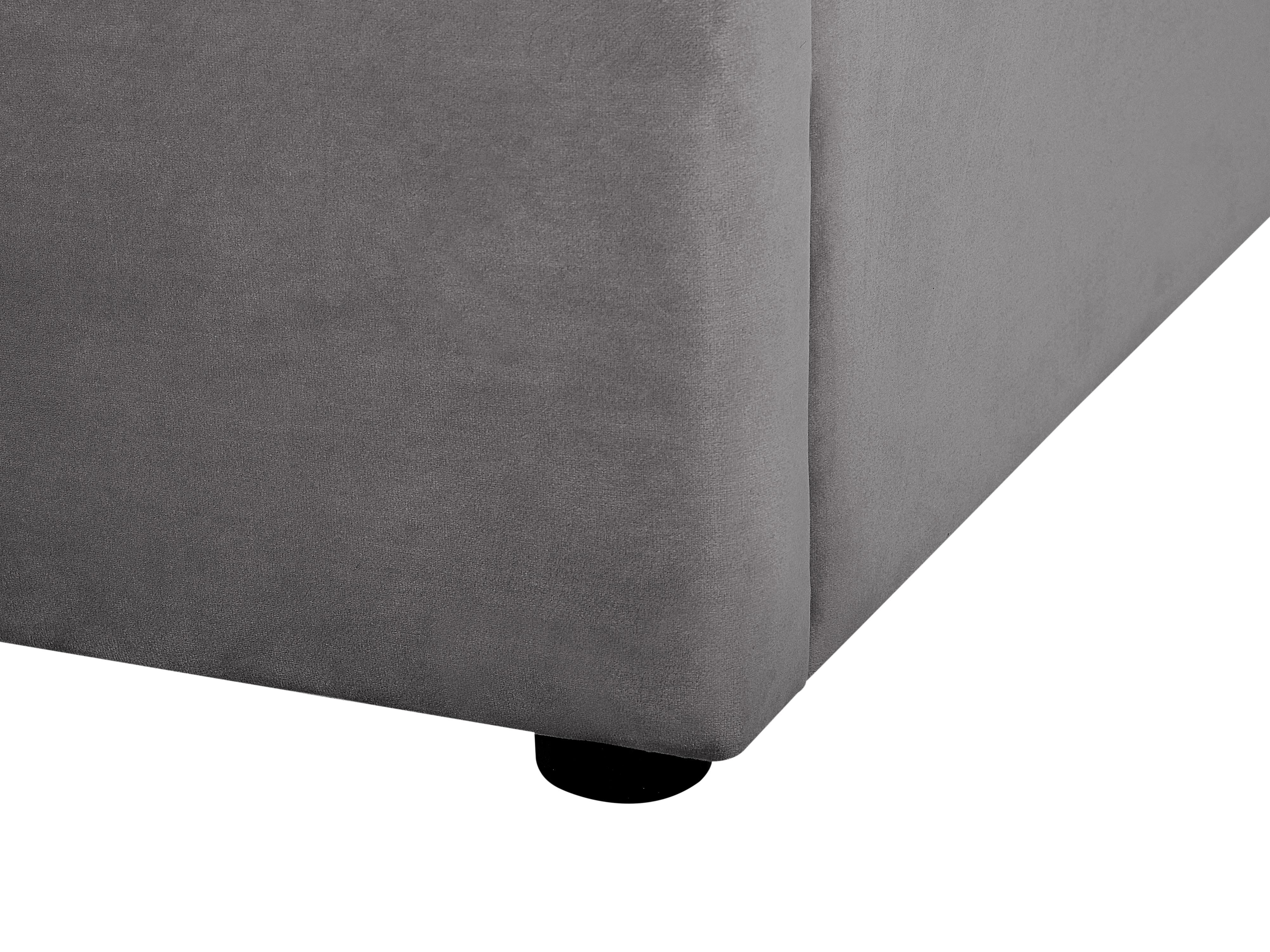Bed met opbergruimte Fluweel LUBBON 180 x 200 cm Grijs
