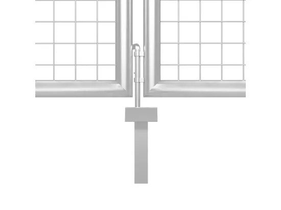 Portail de jardin Acier 400 x 75 cm Argenté