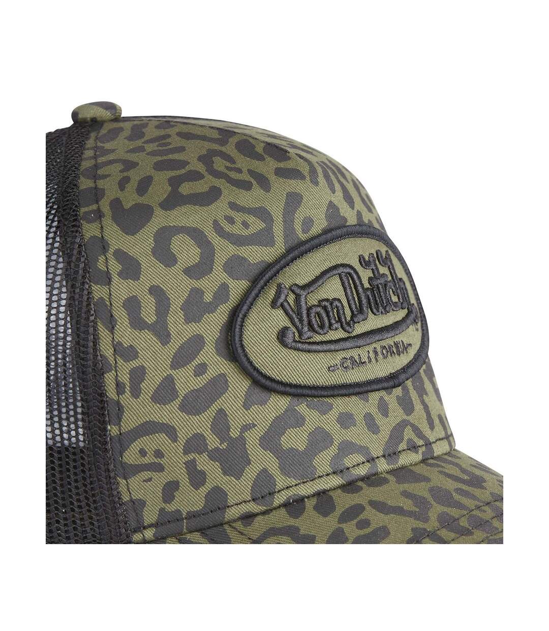 Casquette en coton trucker avec filet Leopard