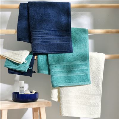 Linge de toilette décor bandes jacquard - 470 g/m² - BECQUET CRÉATION