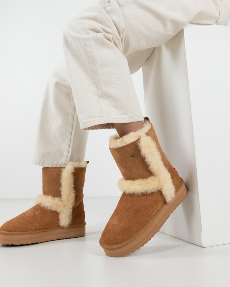 Warmbat Australia Kangaroo Plateau Gevoerde boots  - cognac