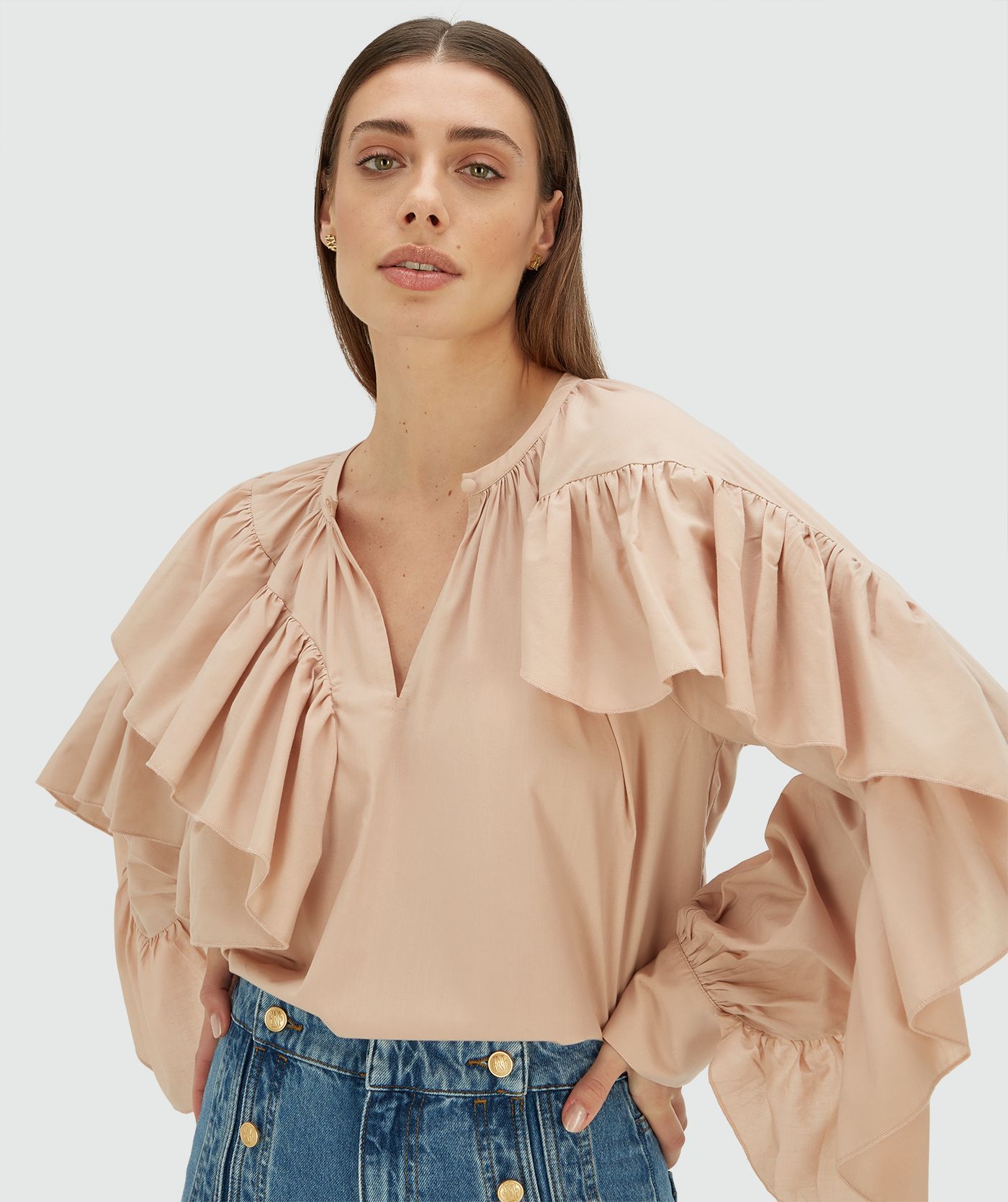 JV-BODINA oversized fit blouse - dusty pink
