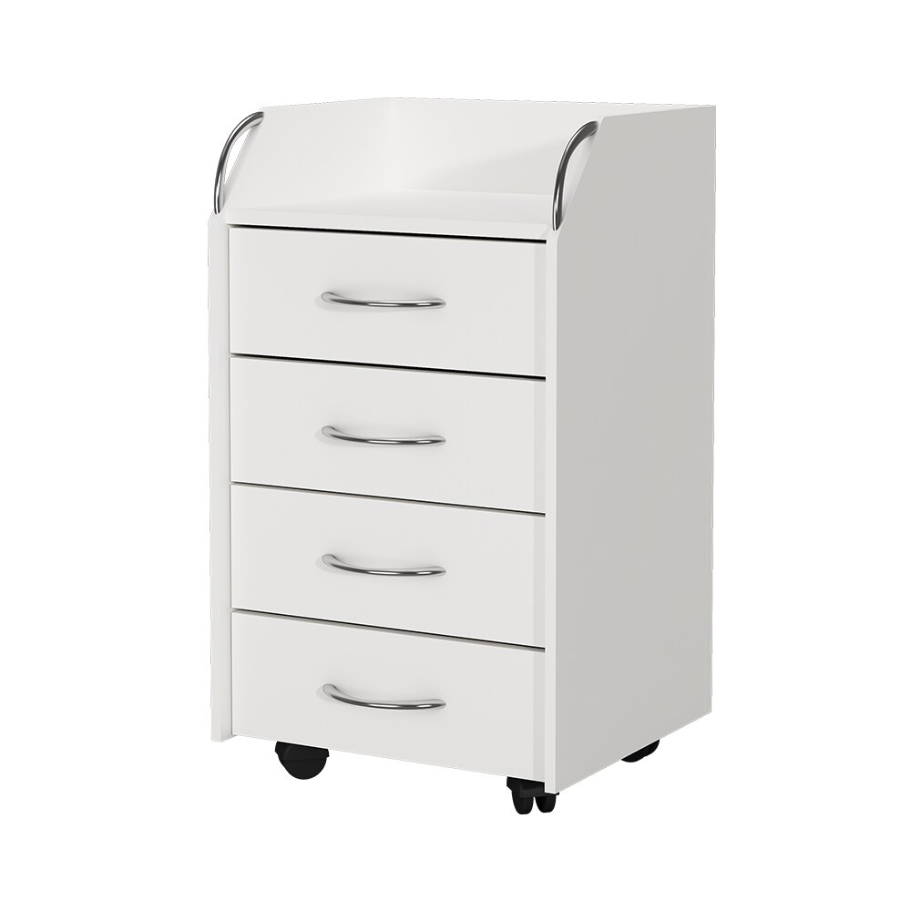 Vicco Rollcontainer Gwendolyn, Weiß, 40x65x 36 cm, 4 Schubladen, Büroschrank