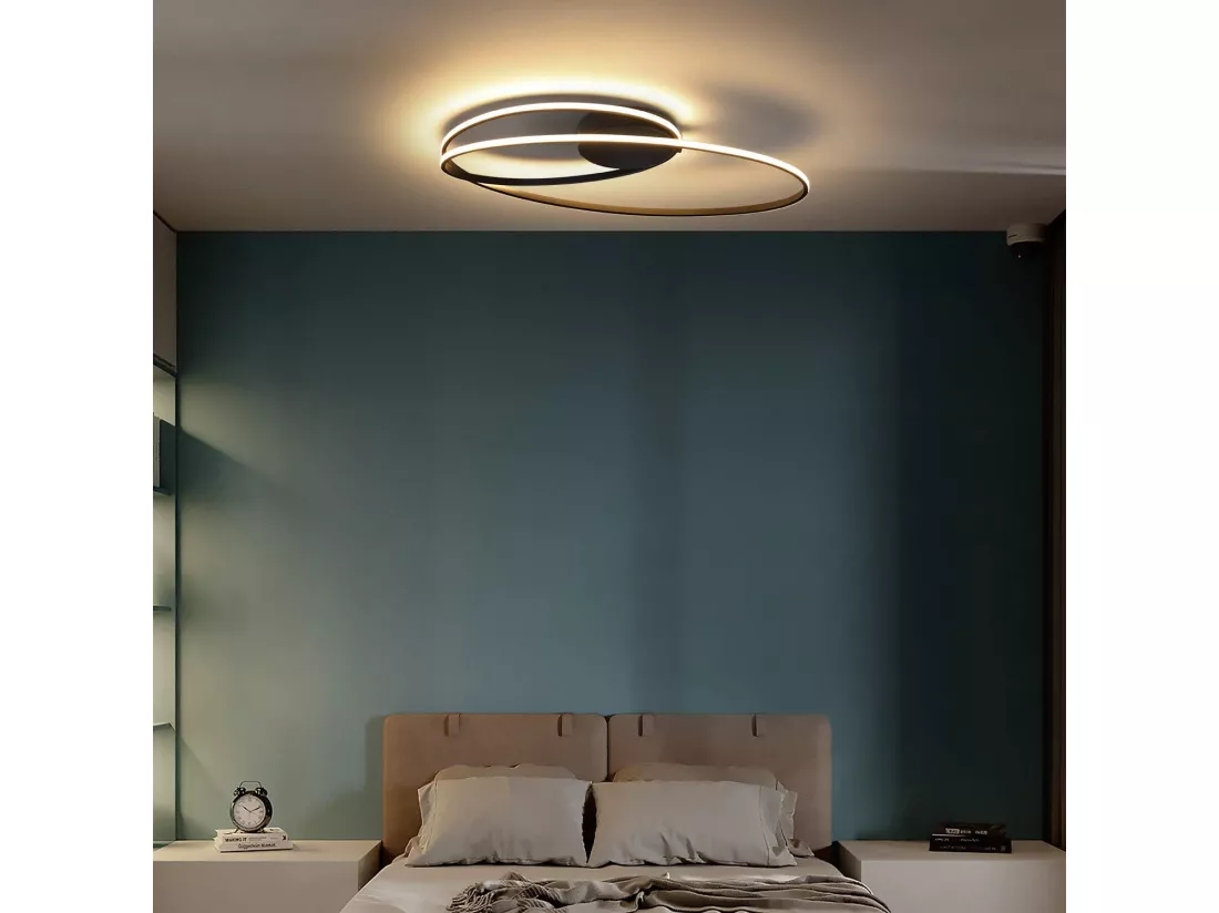 NETTLIFE Plafonnier LED Salon 36W lampe de salon Chambre 3000K blanc chaud