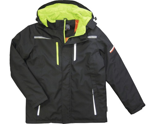 TX Workwear Winter Parka Maat XXL zwart/limoen