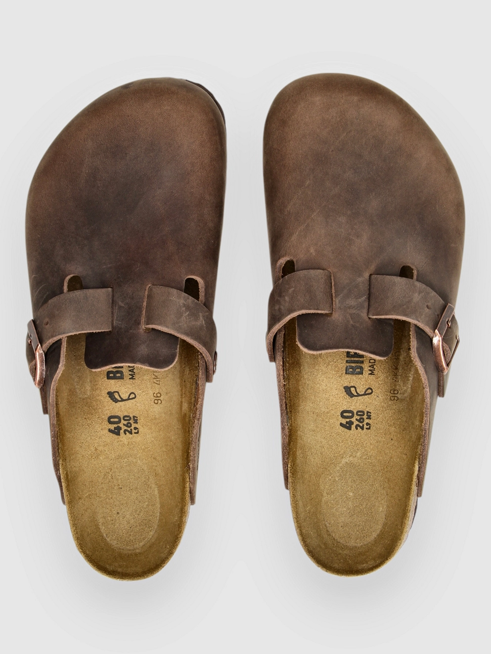 Birkenstock Boston Natural Leather Oiled Sandals habana
