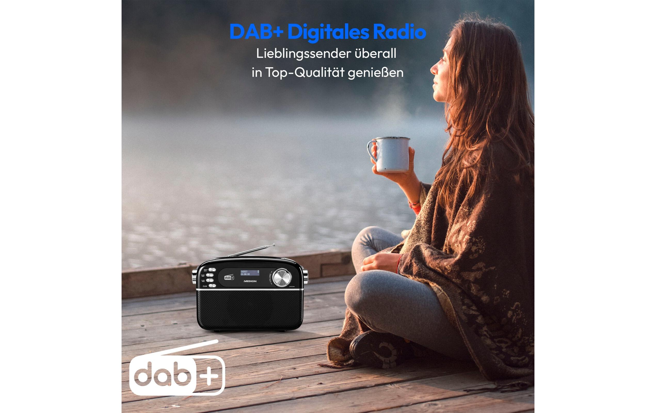 DAB+ Radio LIFE E66809 BronzeRetro-Radio mit Bluetooth und Solarpanel