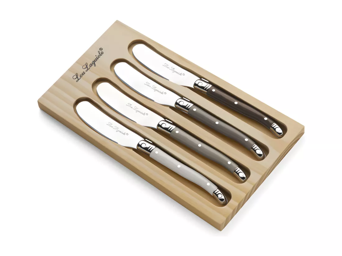 Tradition - Coffret bois 4 tartineurs mixés