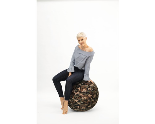 Opblaasbare oefenbal/gymnastiekbal/zitbal, camouflage, Ø 65 cm