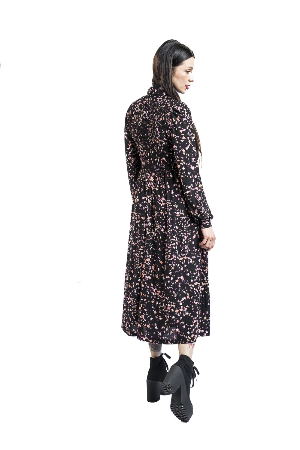 Robe Chemise Mi-Longue Florale | QED London Robe mi-longue