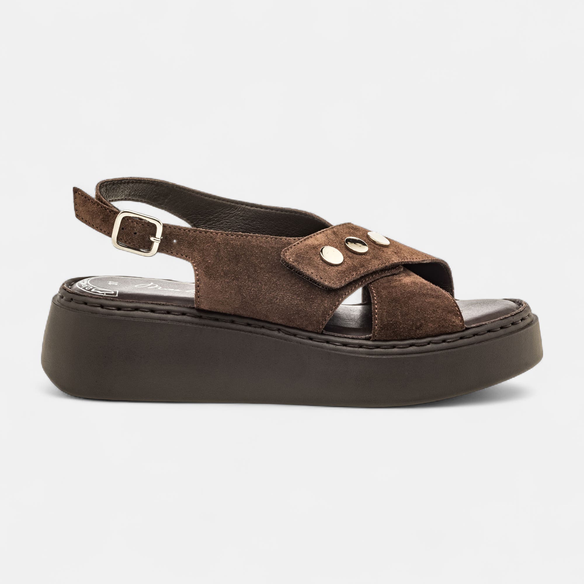 Sandales Femme en cuir marron