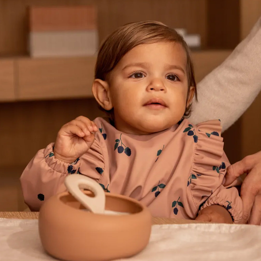 liewood mouwslab met voorvakje merle ruffles - berry - pale tuscany