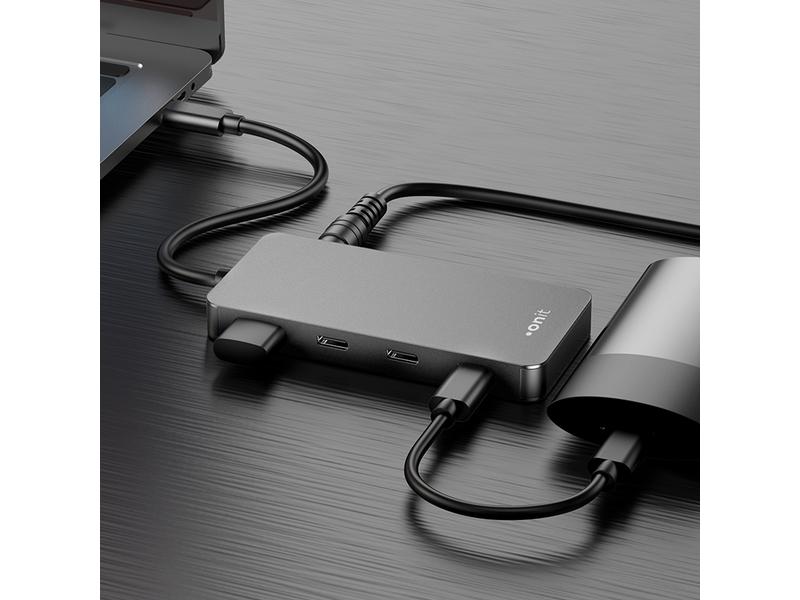 onit USB-C-Hub 4C Leichter und kompakter Hub mit 4 USB-C-Ports