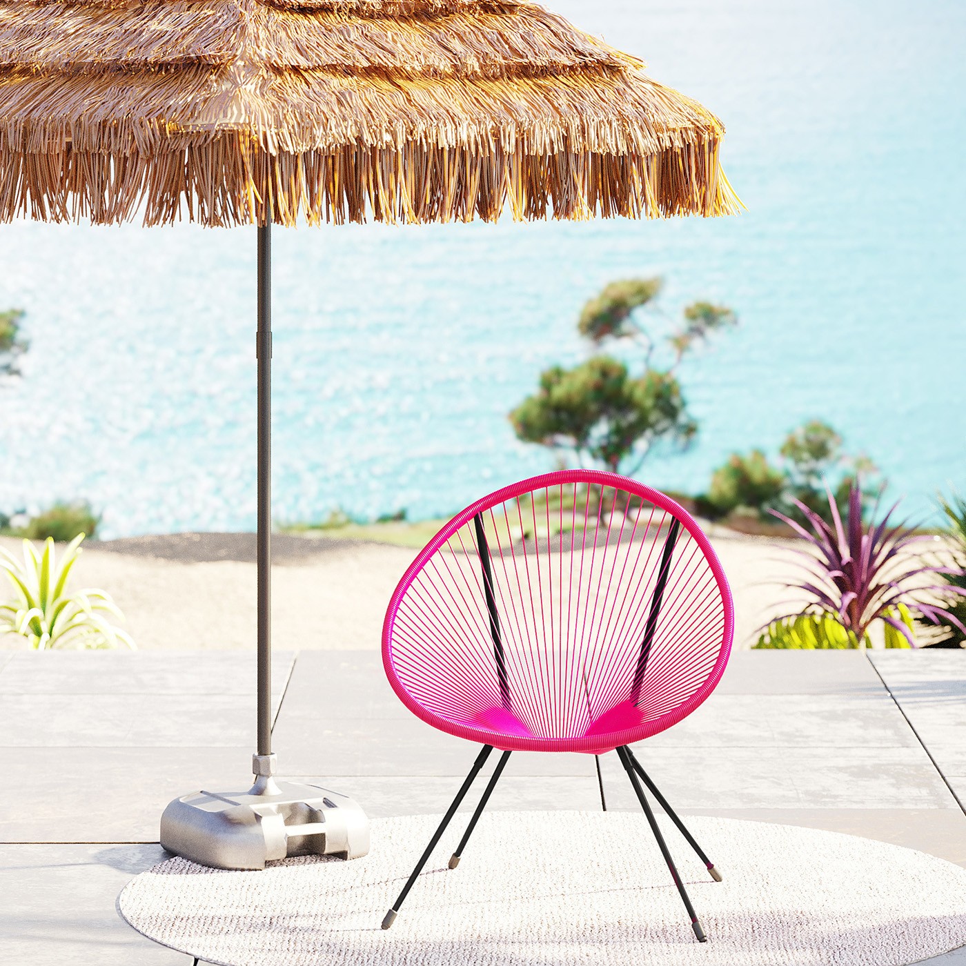 Tuinfauteuil Acapulco roze Kare Design