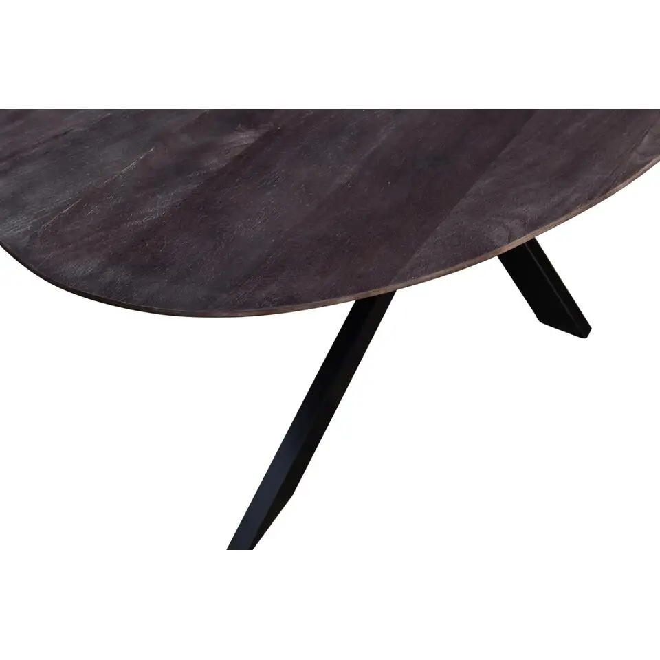 Eettafel Ovaal 200cm - Mangohout & Metaal - X-Poot