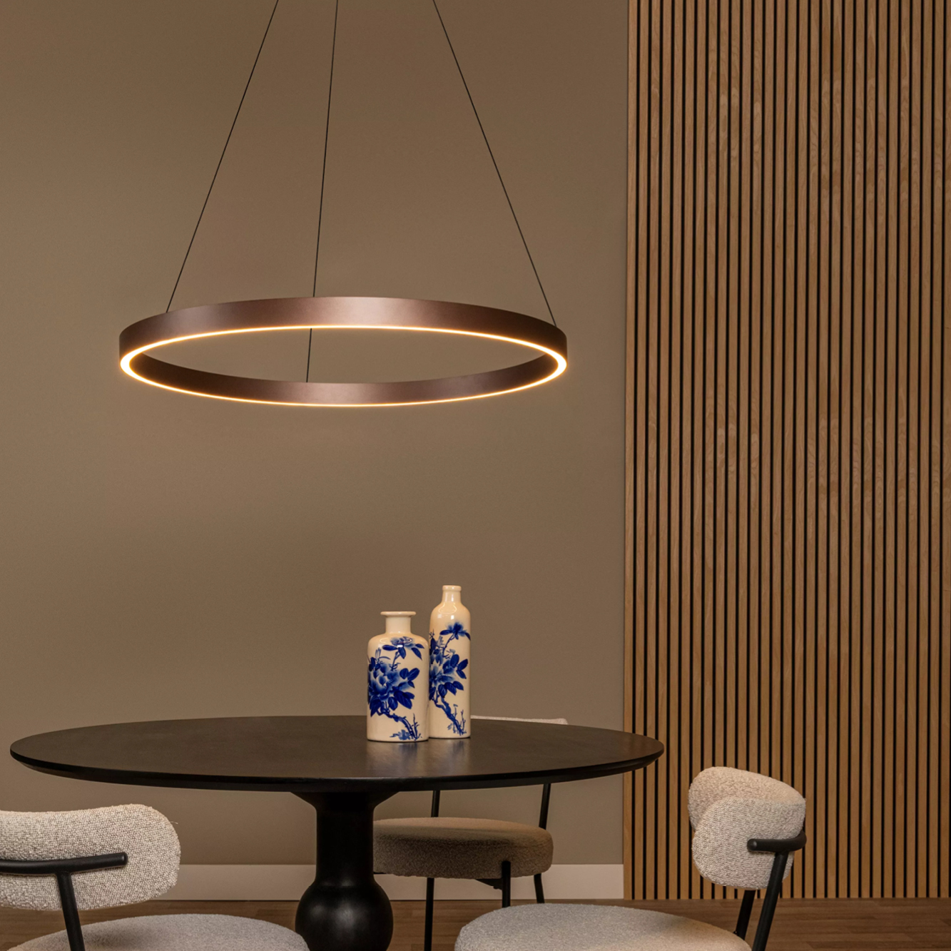 Hanglamp Liane Ø80 cm cct roestbruin