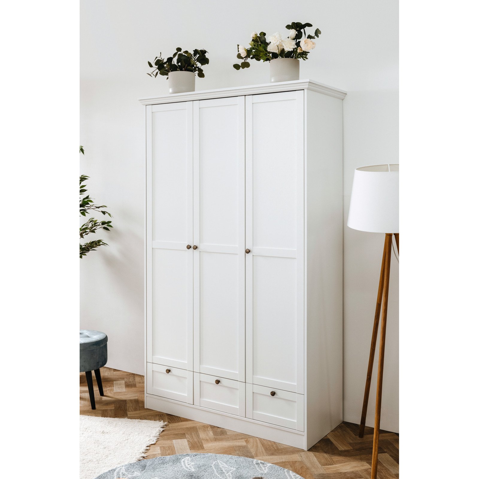 Kleiderschrank Landwood Dekor weiss 120 x 200 x 51 cm