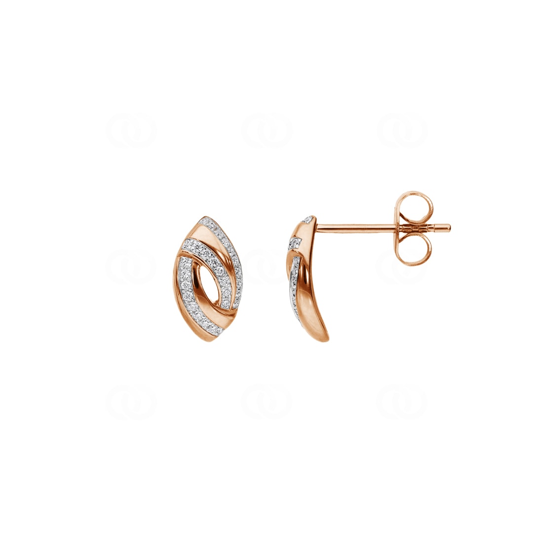 Ohrstecker 750/18 K Rotgold mit Diamant 0.14ct H/Si