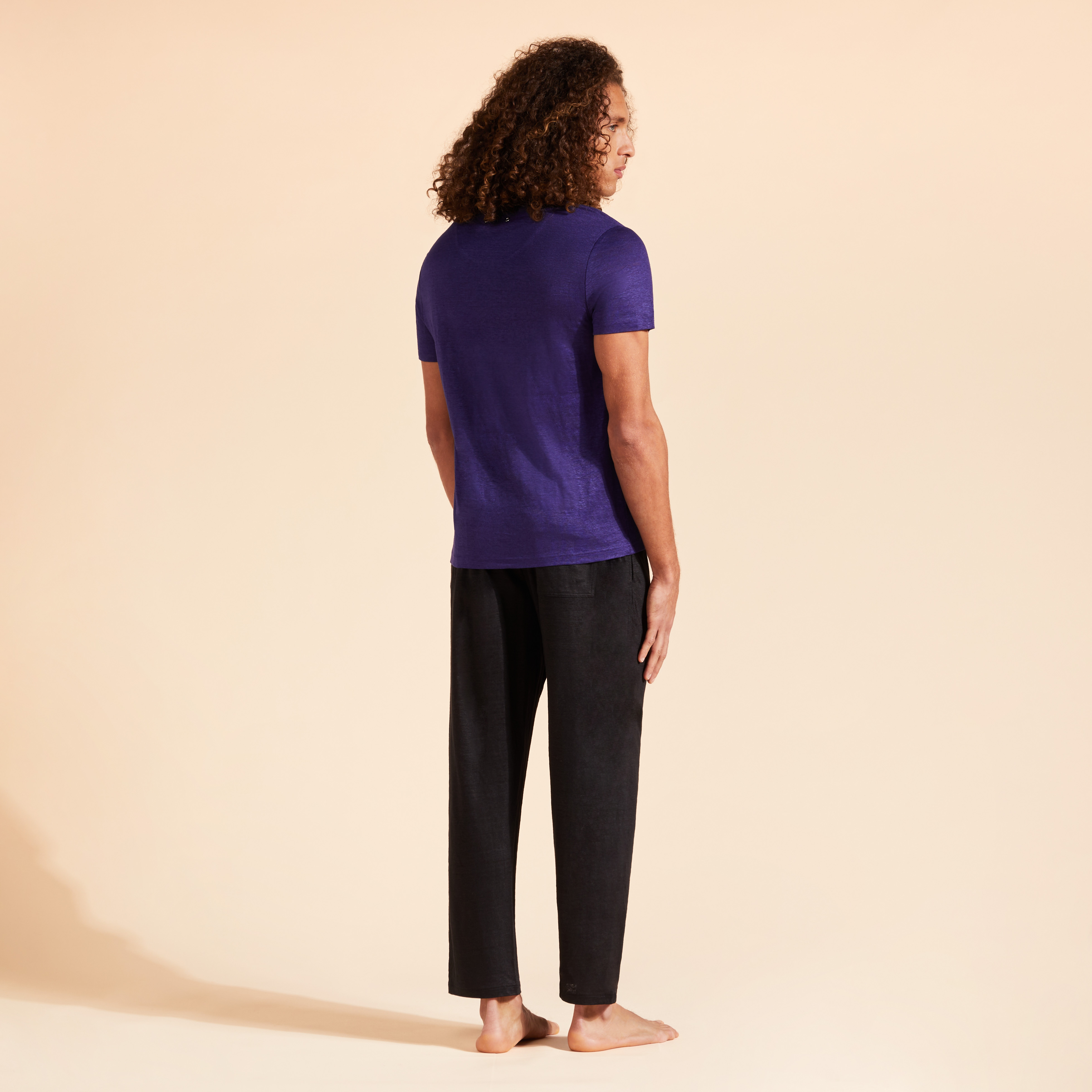 T-Shirt Col rond en Jersey de Lin homme uni | Site Vilebrequin | TIRE9O00