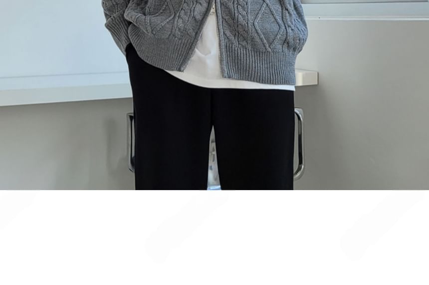 SeoulPop - Unisex kabelgebreid vest met rits