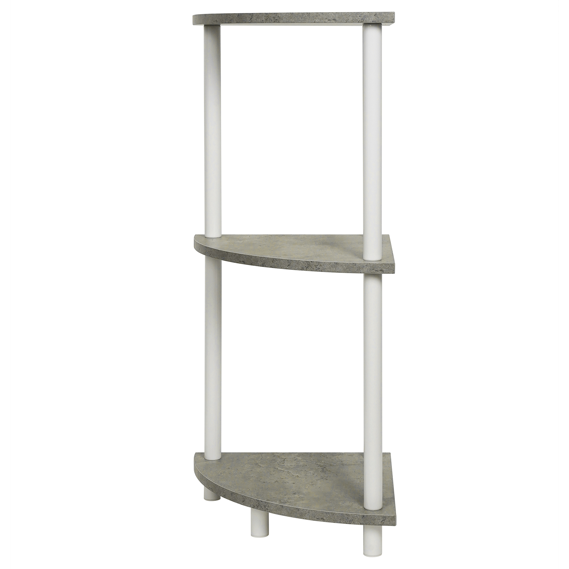 Eckregal - Betonoptik - weiß - 76 cm
