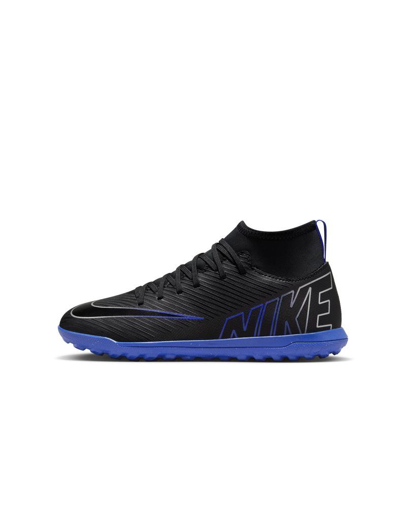 Chaussures de football Nike Mercurial Superfly 9 Club TF Noir & Bleu pour enfant