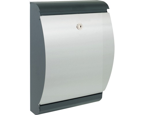 MEFA brievenbus roestvrij staal/geborsteld BxHxD 320/455/150 mm Puffin 300 gitzwart RAL 9005 structuur fronttoegang