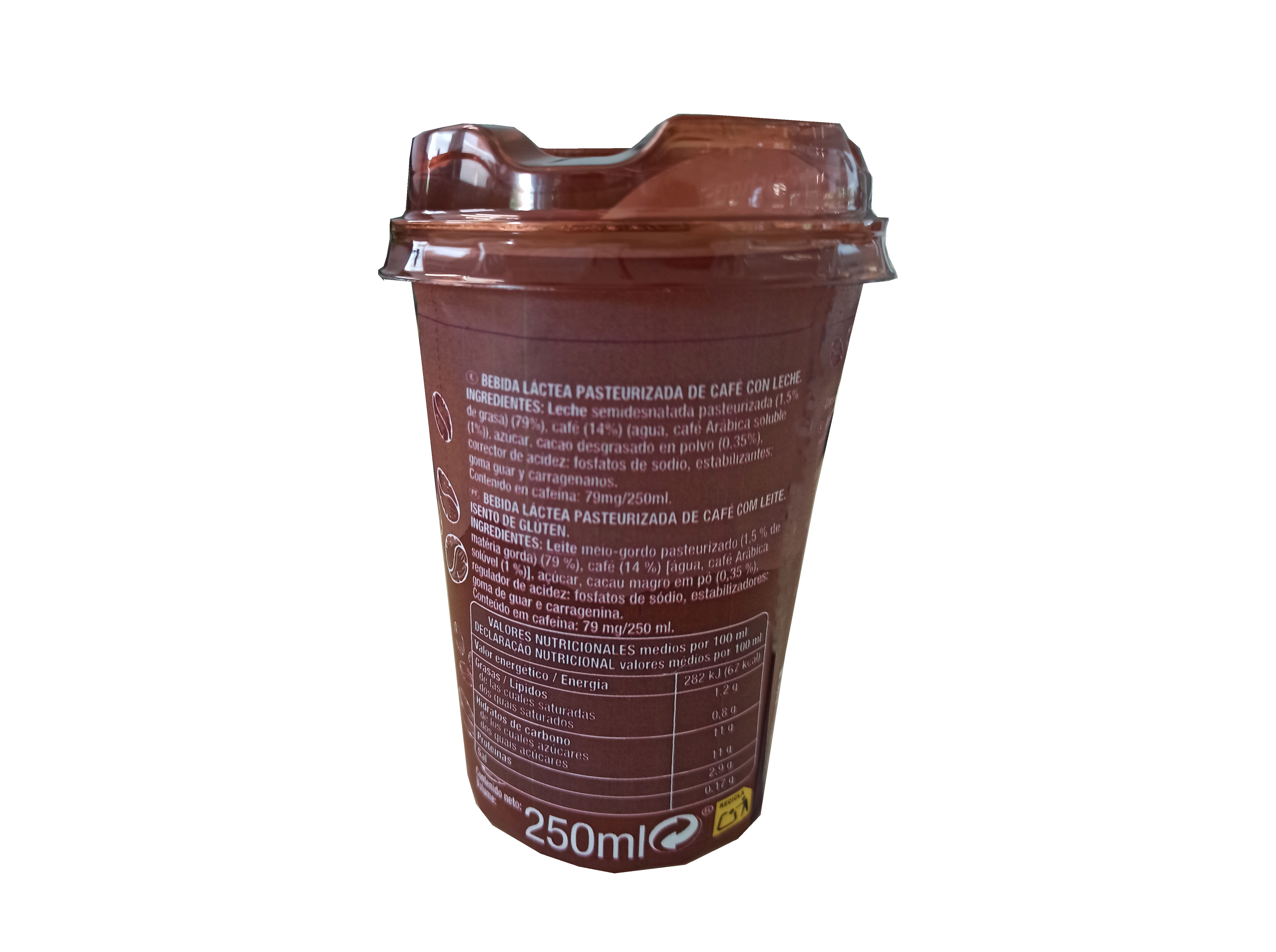 CAFE AUCHAN LATTE CAPPUCCINO SEM GLÚTEN 250ML