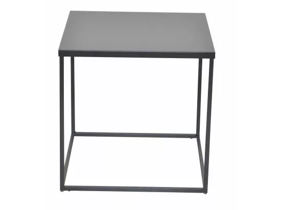 Table d'appoint carrée table métal argentée 45 x 45 x 45 cm MED05134