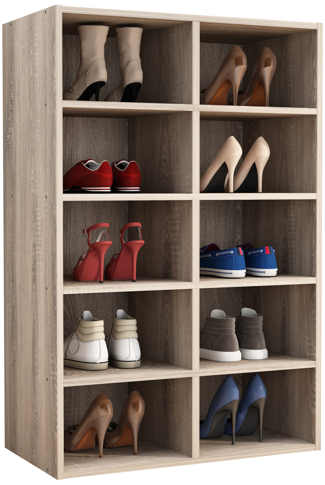 Schuhregal HINSOL M - Sonoma Eiche - 10 Fächer