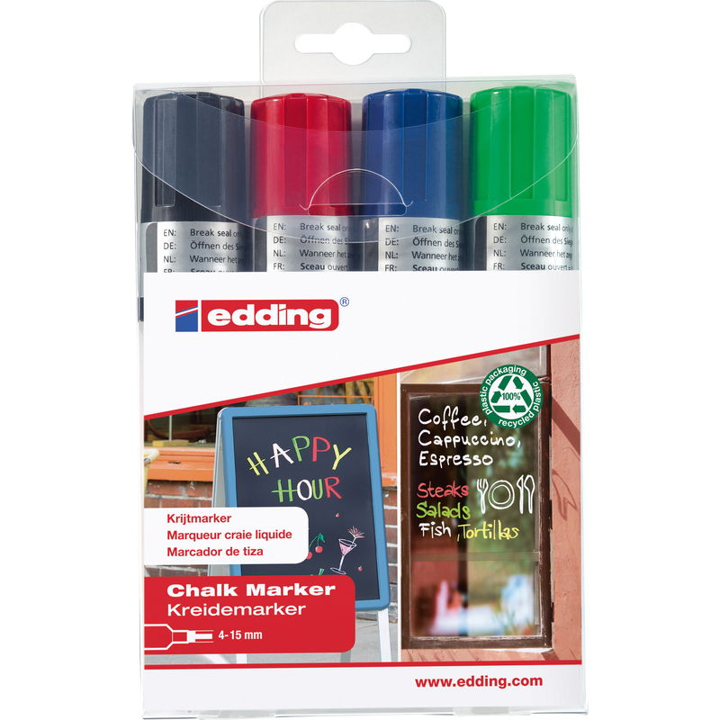 Edding Kreidemarker 4090, 4 Stück, assortiert