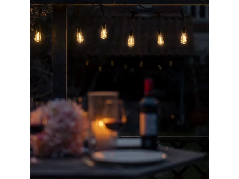 Vintage Edison Smart Light Chain - Voice Controlled LED Lights for Outdoor Use