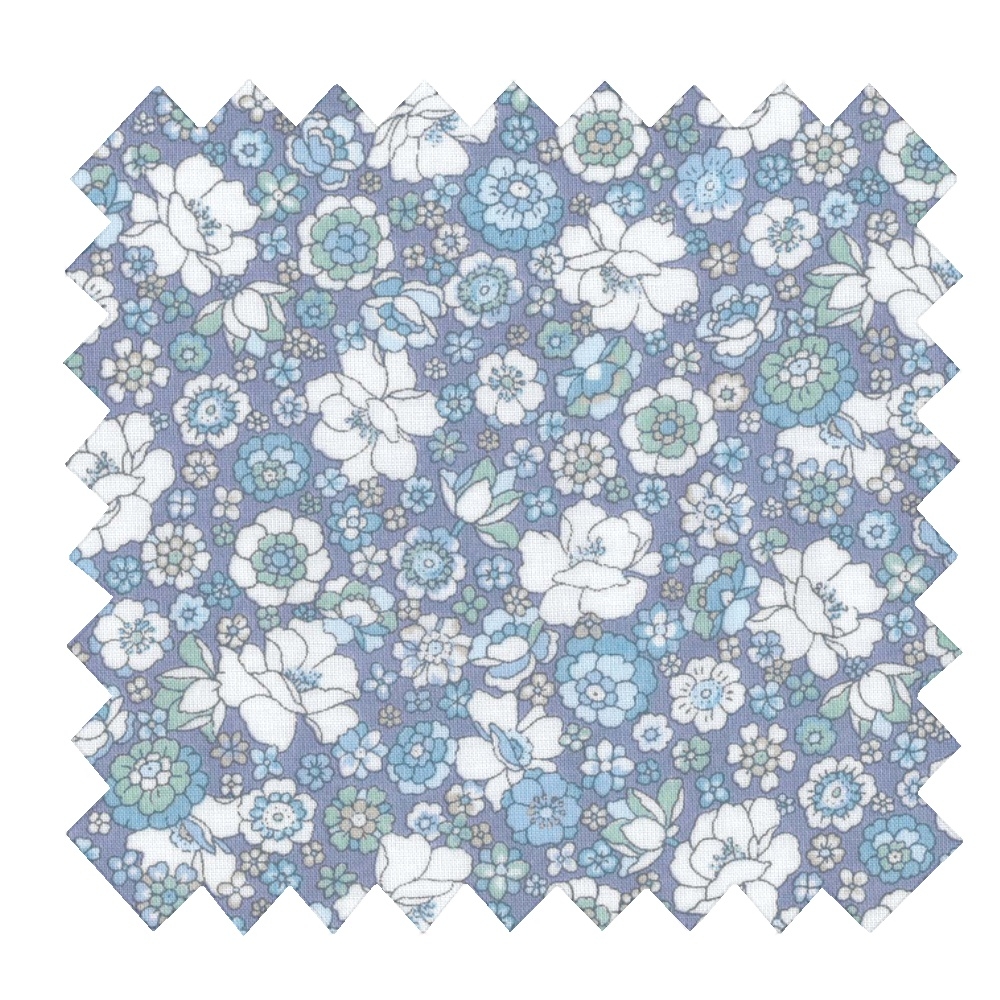 Coupon Tissu 50 Cm Ex2337 Mini Fleuri Lilas Ciel